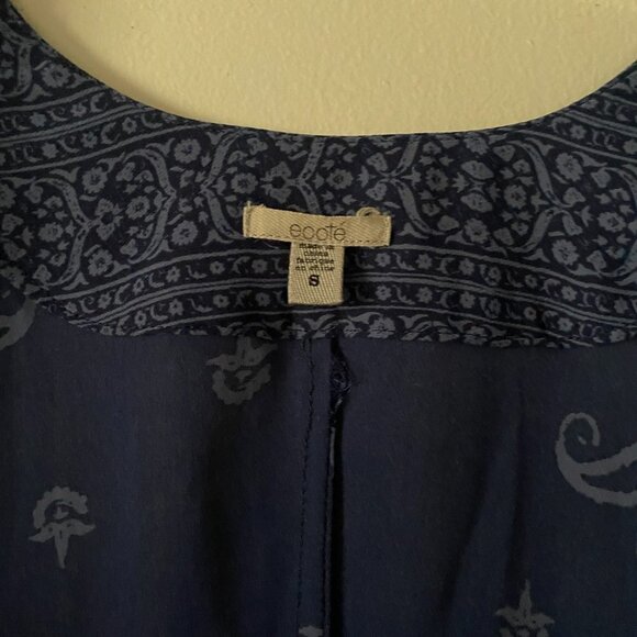 🦋 URBAN OUTFITTERS ECOTE Boho Blue Kimono Cardigan Shawl Cover Up Cute Navy - Picture 2 of 5